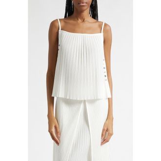 EENK Pleated Side Button Camisole in Ivory at Nordstrom, Size X-Small