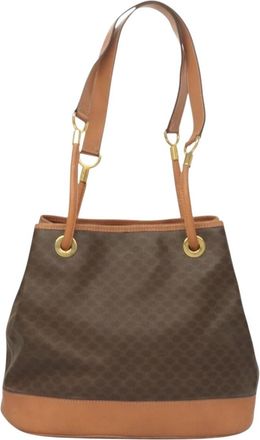 Celine Macadam Brown Canvas Shoulder Bag (Pre-Owned)