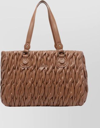 Liu Jo braided suede tote bag with buckle accents