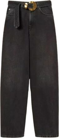Twinset Ballon Jeans in Zwart Denim - Dames - Loose Fit Jeans - Zwart - W26 - Denim - Jeans