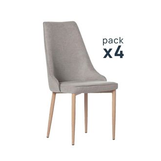 Klast Packs 4 sillas tela gris 45 x 95 cm