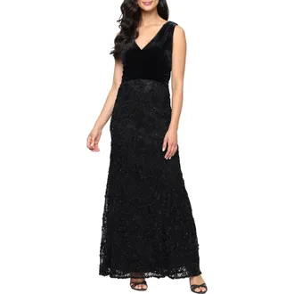 Alex Evenings Embellished Sleeveless Mermaid Gown in Black at Nordstrom Rack, Size 10