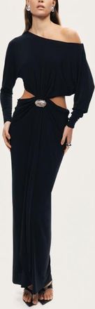 Nocturne One-Shoulder Cut-Out Maxi Dress in Black at Nordstrom, Size X-Small Eu