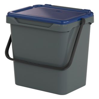 Dmora Papelera De Polipropileno Para Recolecci&oacute;n Separada, Contenedor De Residuos 30l, 100% Made In Italy, 40x31h39 Cm, Color Azul, Con Embalaje Reforzado -