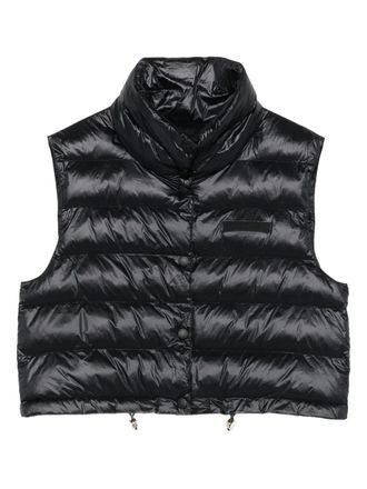 Patrizia Pepe high-neck quilted gilet - women - Polyamide/Polyamide/Polyester - 46 - Black
