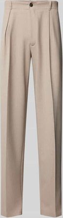 Emporio Armani Anzughose mit gelegten Falten in Hellbraun, Gr&ouml;&szlig;e 52