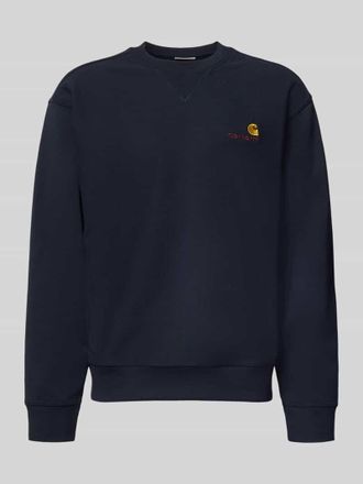 Carhartt Work in Progress Regular Fit Sweatshirt mit Logo-Stitching in Dunkelblau, Gr&ouml;&szlig;e XXL