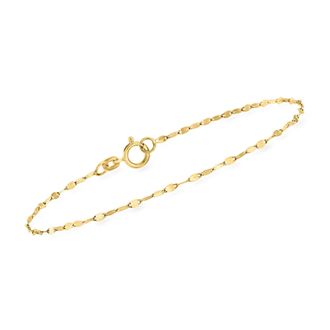 RS Pure by Ross-Simons Italian 1.5mm 10kt Yellow Gold Lumachina-Chain Bracelet