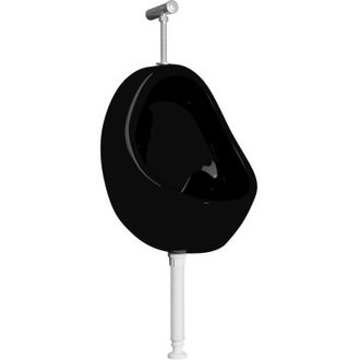 vidaXL Vidaxl - Urinario De Pared Con V&aacute;lvula De Descarga Cer&aacute;mica Negro