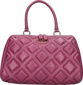 La Carrie Tassen, Dames, Roze, ONE Size, Leer, Cosmos Round Shoulder Bag