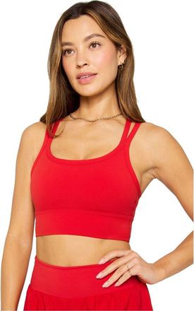 Fabletics Principal Longline Medium Impact Sports Bra in Heated Red at Nordstrom, Size Xx-Large