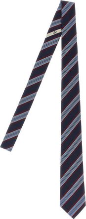 Valentino Garavani Blue Logo Striped Tie