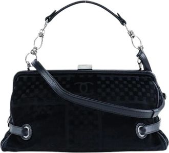 Chanel Pre-owned Velvet Handtas - Dames - Vintage Handtas - Zwart - ONE Size - Vintage
