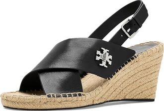 Tory Burch 85mm Turnlock Wedge Espadrille Womens Shoes Perfect Black : 10.5 M, Leather