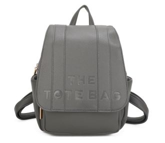 Generic Womens Fashion Backpack, Vegan Leather Tote Casual Daypack with Multiple Compartments, Gold Hardware (Grey)