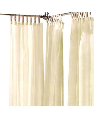 Elrene Darien Solid Indoor/Outdoor Sheer Adhesive Loop Tab Top Window Curtain Panel