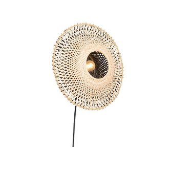 QAZQA Oriental Wall Light Bamboo 35 cm with Plug - Rina