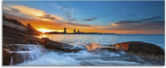 Artland Glasbild »Sonnenuntergangszeit am Hua-Hin Strand« Gewässer 1 Stk. tlg. in verschiedenen Grössen