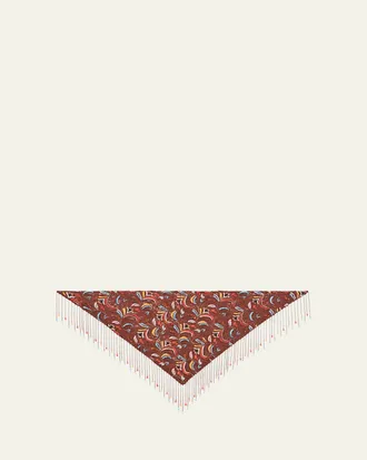 Etro Embroidered Lace Beaded Foulard