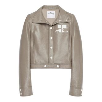 Courr&egrave;ges Winter Jackets, female, Gray, Size: S Reedition Vinyl Jacket