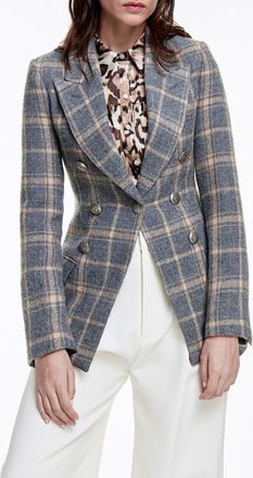 Smythe Plaid Wool Blazer in Dove Plaid at Nordstrom Rack, Size 6