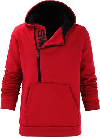 Generic Zipped Hoodie Men, Half Zip Gym Hoodie For Men Plain Hooded Sweatshirt Long Sleeve Drawstring Sweatshirt Casual Sports Coat With Pocket Pullover Jumpe