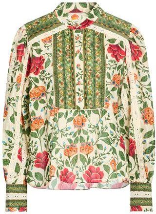 Farm Rio GARDEN TAPESTRY SAND BLOUSE