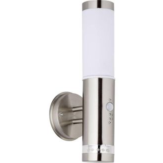 Brilliant Bole G96131/82 Lampada da parete per esterni con rilevatore di movimento Lampadina Alogena E27 60 W acciaio i