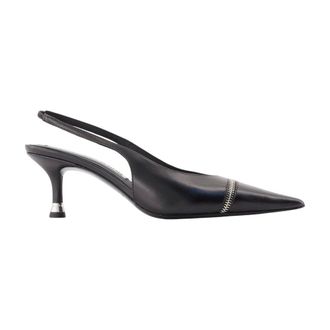 Alexander Wang Schoenen, Dames, Zwart, 39 EU, Leer, Akilita Slingback Pumps met Rits