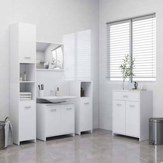 Berkfield Home 4 Piece Bathroom Furniture Set White