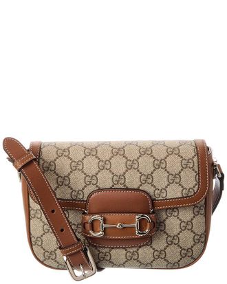 Gucci Horsebit 1955 Small Gg Supreme Canvas & Leather Shoulder Bag