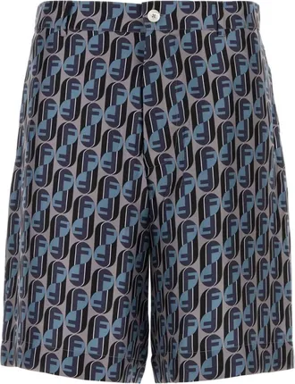 Fendi Multicolor Logo Shorts