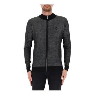 Trussardi Zip-throughs, male, Black, Size: 2XL Maglia