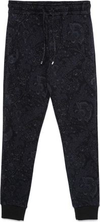 Etro Marineblauwe joggingbroek van katoenfleece - Heren - Sweatpants - Blauw - XL - Katoen - Broeken