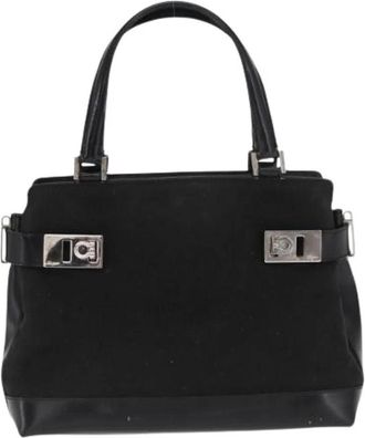 Ferragamo Pre-owned Canvas Handtas - Dames - Vintage Handtas - Zwart - ONE Size - Vintage