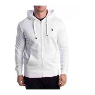 U.S.Polo Association Zip-through Hooded Sweatshirt - Heren - Vesten met rits - Wit - 3XL - Katoen - Hoodies & sweatvesten