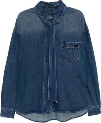 Songzio Camicia denim con ricamo - Blu