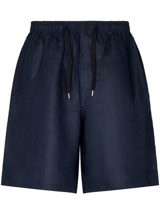 Cellar Door Relaxed Fit Dark Blue Shorts with Adjustable Waistband