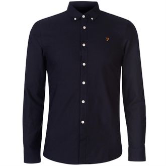 Farah Vintage Oxford-overhemd met lange mouwen en knoopsluiting voor heren (Marine)