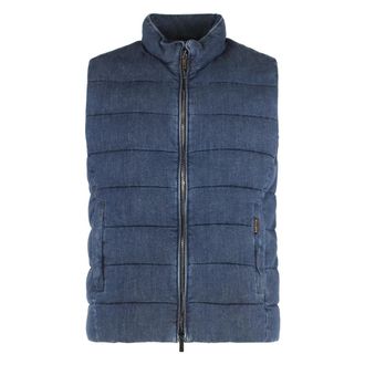 Moorer Waistcoats, male, Blue, M, Oliver-Kn Padded Gilet