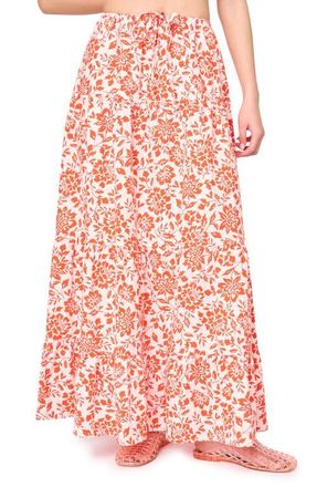 Gibsonlook Floral Stretch Cotton Poplin Maxi Skirt in Blossom Haze at Nordstrom, Size X-Small