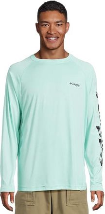 Columbia Terminal Tackletm Long Sleeves Shirt Mens T Shirt Gulf Stream/Black Logo : 2XL, Polyester