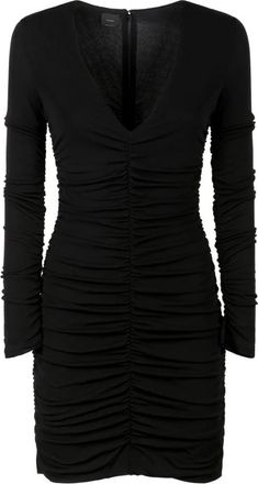 Pinko Zwarte bodycon jurk met V-hals - Dames - Korte kleedjes - Zwart - M - Kleedjes