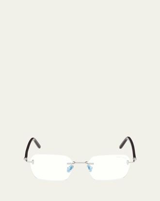 Tom Ford Rimless Mixed-Media Rectangle Sunglasses