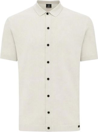 Genti Polo 8 Buttons SS - Heren - Polos - Wit - L - Leer - Tops
