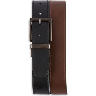 Levi's Logo Reversible Casual Belt in Black/brown at Nordstrom, Size 50 Big