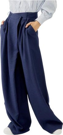 Silvian Heach Decentralized Closure Broek - Dames - Wijde Broeken - Blauw - XS - Katoen - Broeken