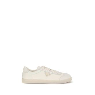 Prada Due Leren Witte Sneakers