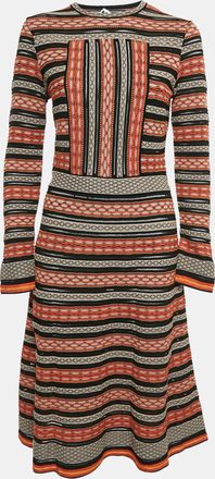 M Missoni Multicolor Patterned Knit Full Sleeve Midi Dress