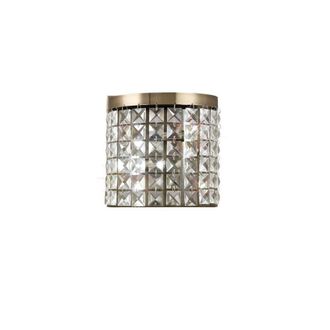 Netlighting Cortina Wall Lamp 2 Light Antique Brass Crystal in Bronze